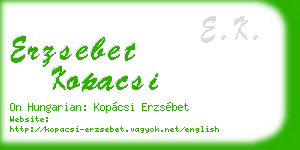 erzsebet kopacsi business card